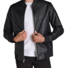 Men's Black Bomber Leather Jacket