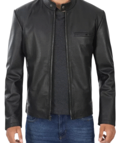 Men’s Black Cowhide Real Leather Jacket
