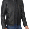 Men’s Black Real Cowhide Cafe Racer Leather Jacket