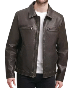 Men's Cowhide Dark Brown Leather Jacket